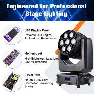 Luci LED Wash 7x40w 4in1 per Esterni, DMX512/Master-Slave/Auto Run/Music/RDM, Illuminazione per Palcoscenici e Matrimoni - Product Image 2