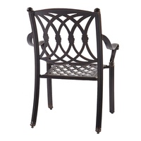 salle à manger empilable moderne de 5 pièces pour jardin d'extérieur, table de barbecue en fonte d'aluminium et chaises 4 places