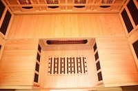 Ruang Sauna Inframerah Dalam Ruangan Desain Baru Ukuran 4 Orang, Terbuat dari Kayu, dengan Batu Garam Himalaya