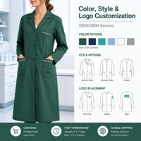 Batas de Laboratorio Médicas de Manga Larga con Logotipo Personalizado al por Mayor, Uniformes de Trabajo Unisex para Hospitales, Doctores, Enfermeras, Farmacias y Clínicas