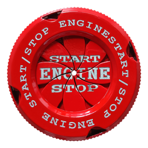 スピンプッシュボタンスタートカバー回転アルミ合金保護車の点火ボタン1つのキースタートカバー車のオートバイ用 (赤 - Product Image 6