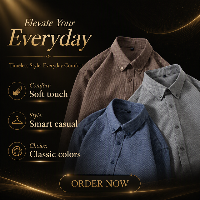 Men's 100% Cotton Poplin Shirt Yarn Dyed Solid Color Button Collar Long Sleeve Anti Wrinkle Moisture Wicking Low MOQ OEM ODM
