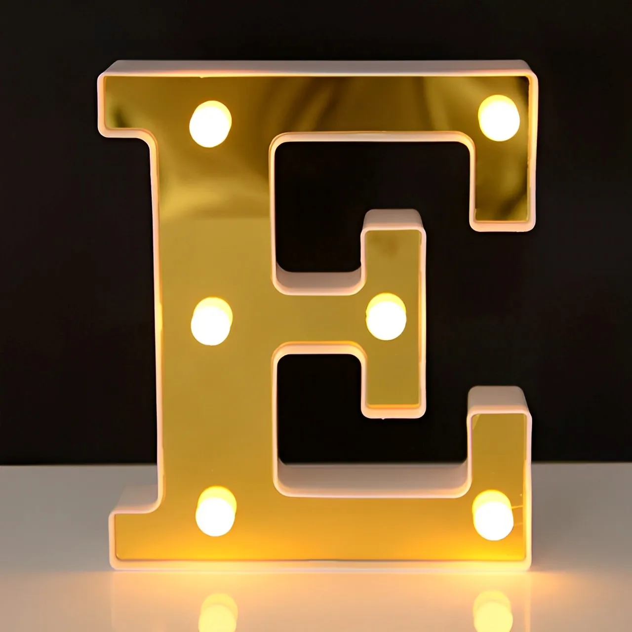 Gouden E Partytent Lichten Glitter Led Verlicht Glanzend Alphabe Teken Van Decor Batterij Aangedreven Led Marquee Teken Nachtlampje