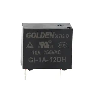 זהב ממסר GI-1A-12DH 10a 12VDC SPDT מיני 4 סיכות 0.2W 0.45W אלקטרומגנטית ממסר 220V יישומים צלב T77 ו 32F