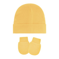 Conjunto de Gorro y Manoplas de Algodón para Recién Nacidos - Tela Transpirable, Múltiples Opciones de Color, Perfecto para Bebés