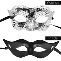Masque de fête disco en verre écologique fait main pour adultes - Masque de bal tendance très populaire pour la décoration mystérieuse d'Halloween