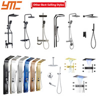 Ensemble de douche domestique du fabricant, gris pistolet, affichage numérique avec lumière ambiante pour hôtels et salles de bain