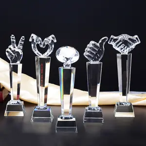 Benutzer definierte geformte billige Großhandel K9 Blank Crystal Trophy Awards 3D-Lasergravur Kristallglas Trophäen für Geschäfts geschenk