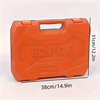 Ensemble d'outils de réparation automobile manuels de 82 pièces avec clé à cliquet en acier au carbone, douilles, personnalisable OEM, mallette rigide combinée