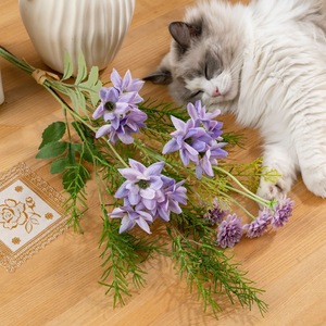 Bouquet de fleurs artificielles montagne avec arbres, en tissu tressé plastique, pour décoration intérieure et accessoires de mariage CF02125 - Product Image 1