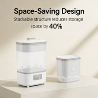 Stérilisateur-sécheur de biberons électrique multifonctionnel en plastique, affichage numérique, sans BPA, grande capacité, mode vapeur pour bébé