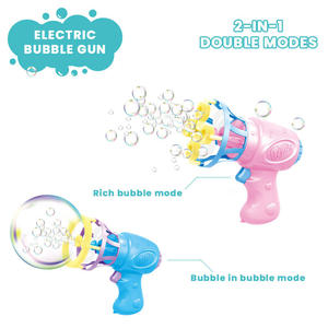 Pistola de Burbujas Eléctrica con Ventilador, 3 Colores, 2 Líquidos para Burbujas, Doble Modo, para Niños, Jardín, Playa, Fiestas, Regalos - Product Image 2