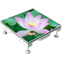 La publicité de panneaux extérieurs plancher led intérieur transparent plancher de danse interactif écran de visualisation led de carrelage vidéo.