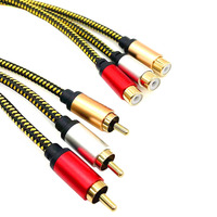 Câble d'extension AV nickelé 3 RC-A mâle/femelle 1m pour audio vidéo composite de voiture