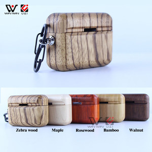 2025 Cubierta protectora de madera dura de lujo Diseño de fábrica OEM Estuche de piel de madera para auriculares Funda para Airpod - Product Image 1