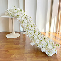Guirlande de fleurs artificielles en soie bleue et blanche en forme d'arche pour mariage, Saint-Valentin, allée ou table, moderne et de haute qualité