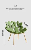 Fauteuil d'appoint minimaliste tendance en forme de feuille de pétale de cactus, siège ergonomique en plastique PE avec pieds en métal plaqué or épaissi