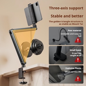 Xách tay 360 ° xoay nối dài có thể gập lại clip điện thoại Bracket núi đọc linh hoạt đứng cho overhead cánh tay Bàn Giường máy tính bảng - Product Image 2