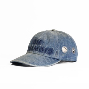 Casquette de baseball en denim lavé style urbain sportif, respirante, design décontracté avec broderie et détails œillet, tissu Dobby - Product Image 3
