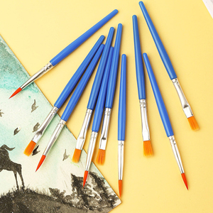 Pinceles de pintura de nailon de cabeza plana para niños, pinceles de acuarela acrílica, pinceles de línea, pinceles de microdetalles, juego de pinceles. - Product Image 6