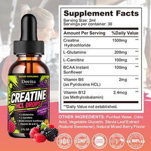 Creatina HCL en Gotas Líquidas de Marca Privada OEM ODM, 1500 mg con L-Carnitina, L-Glutamina, BCAA, Sabor a Bayas, Impulso de Energía Muscular - Product Image 2