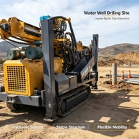 Foreuse hydraulique sur chenilles d'occasion fiable FY300A pour puits profonds de 300 mètres, entraînée au diesel, pour forage de puits d'eau