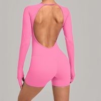 Combinaison de sport une pièce en nylon respirant sans manches, dos nu, pour yoga, fitness et danse, avec effet push-up fessier