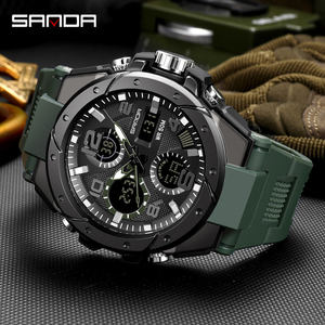 Relojes SANDA 739 de Lujo para Hombre, Reloj de Pulsera Deportivo Impermeable, Reloj de Cuarzo Digital con Doble Pantalla para Hombre, Relojes Masculinos - Product Image 2