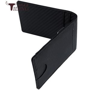 Tiding Trendy Cow Carbon Fiber Card Holder Metal <b>Wallet</b> Genuine Leather Business Card Sleeve For Men - Product Image 5
