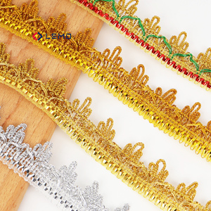 Lentejuelas Metálicas, Adorno de Encaje, Bordado de Crochet, Cinta Trenzada para Vestidos de Novia, Vestidos de Gala, Accesorios de Costura para Prendas Nigerianas - Product Image 1