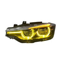 Pièce automobile fumée exclusive SJC V2 pour BMW Série 3 F30 F35, feux avant DRL jaunes et blancs, phare LED bicolore, lampe avant