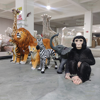 Grands animaux en peluche pour fêtes : girafe, singe, tigre, zèbre, lion / Ornements de jardin en forme d'animaux de safari géants / Statues d'animaux