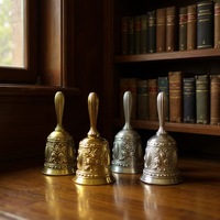 Campana Metálica Brillante Retro de Aleación de Zinc con Manivela, Diseño Irregular que Atrae la Fortuna, Decoración Moderna para Bares y Restaurantes