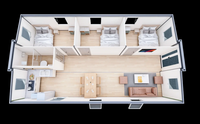 20FT 40FT Maison Préfabriquée Moderne Mobile Portable de Luxe avec Salle de Bain et Cuisine