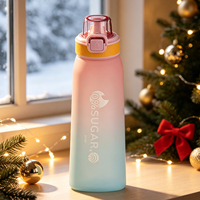 Bouteille d'eau sport parfumée Magic Fruit sans BPA avec bouchon à clapet, à boire directement, anti-fuite, en plastique, pour l'école, la gym, le camping