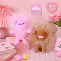 Porte-clés lion mignon et moelleux, ornement de sac à dos créatif en forme d'animal de dessin animé, crochet, jouet, poupée, figurine, petit cadeau exquis