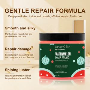 Mascarilla nutritiva de fruta natural para reparación de spa, mascarilla para el cabello, Alisador, Antifrizz, extracto de sandía, manteca de karité, al por mayor - Product Image 5