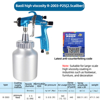 Pistolet de pulvérisation pneumatique à haute viscosité de R-2003 avec récipient pressurisé de pot inférieur de moteur sans brosse pour la peinture de mur