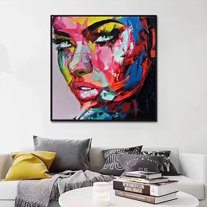 100% ручная работа, современная абстрактная картина на заказ, портрет, картина маслом, домашний декор, настенная рамка ручной работы в цифровом виде - Product Image 4