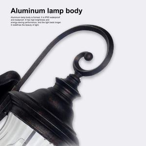Lampes murales extérieures carrées en aluminium imperméables de style ferme moderne, éclairage mural pour cour rustique - Product Image 5