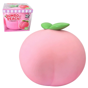 Onr 16cm <b>Jumbo</b> Peach <b>Squishy</b> Silicone/TPE Soft Squeeze Toy Colorful Slow Rebound Stress Relief Unisex for Ages 2+ - Product Image 1