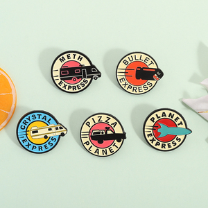 Sci Fi nave espacial esmalte Pin dibujos animados planeta <span class=keywords><strong>Express</strong></span> broche Anime estilo insignia joyería regalo suministro al por mayor - Product Image 2