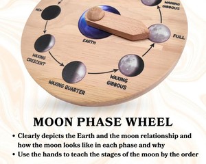 OEM ODM trẻ em bằng gỗ âm lịch giai đoạn biểu đồ cho 4-7 tuổi cách thú vị để tìm hiểu về thiên văn học - Product Image 4