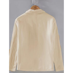 Costume décontracté pour hommes populaires veste monocouche couleur unie coton <span class=keywords><strong>lin</strong></span> Blazers transfrontalier décontracté hauts à la mode pour hommes - Product Image 4