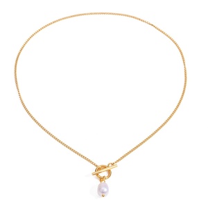 Joyería Personalizada de Lujo, Collares de Acero Inoxidable, Cadena de Perlas Naturales de Agua Dulce, Collares Impermeables para Mujer - Product Image 1