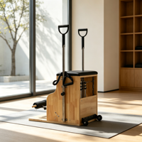 Chaise Wunda de Pilates en bois d'érable, équipement d'entraînement de stabilité réglable, ressorts coréens, cuir synthétique, pour usage domestique et en studio