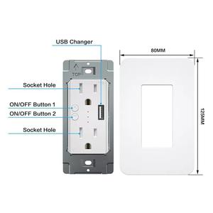 Stopkontak Daya Ganda <span class=keywords><strong>2</strong></span> Arah Desain Baru Bekerja dengan Alexa dengan USB Smart WiFi Stopkontak USB Wall Outlet - Product Image 5