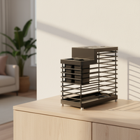 Support de cuisine multifonctionnel autoportant en acier inoxydable moderne et durable, avec porte-couteaux, planche à découper et porte-baguettes