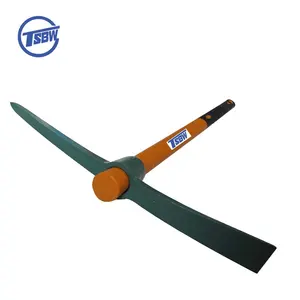P404 Garden Agriculture Tools Digging Forged Dropped Railway Round Hole Steel Mattock Pickaxe