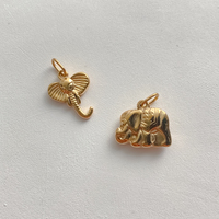EManco Breloques et pendentifs en acier inoxydable plaqué or, motifs animaux (serpent, éléphant, chien ballon, oiseau), avec anneaux de jonction, pour la création de bijoux DIY